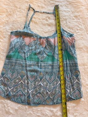 O'Neill Teal and Pink Boho Spaghetti Strap Camisole